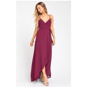 Show Me Your Mumu Mariah wrap dress Merlot burgundy chiffon size small NWT